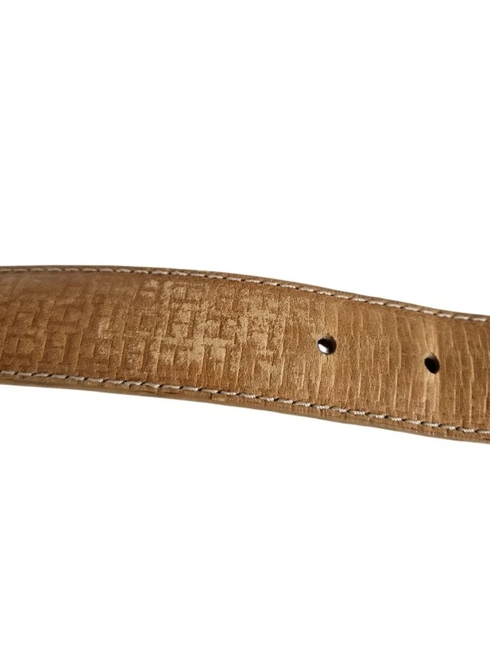 Mario Hernandez Men's Tan Leather Belt with Silver Buckle